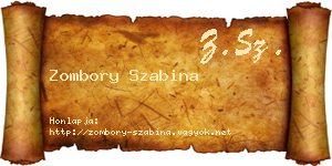 Zombory Szabina névjegykártya